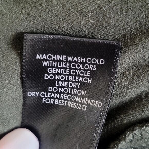 Torrid Olive Green Faux Suede Suedette Draped Waterfall Open‎ Cardigan Size 2 2X - Picture 5 of 8